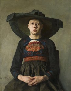 Uma Camponesa Bávara, de Pauli (Hirsch-Pauli), Hanna (1864-1940). Óleo sobre tela