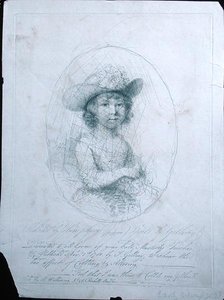 Um esboço, estragado por James Gillray (1757-1815) 1781 (ponto prateado no papel) de Hannah Humphrey