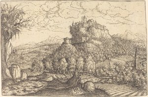 Paisagem com um castelo no centro de Hanns Lautensack