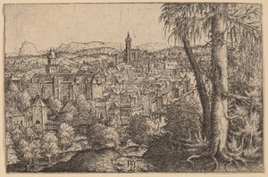 Vista de Steyr em Enns de Hanns Lautensack