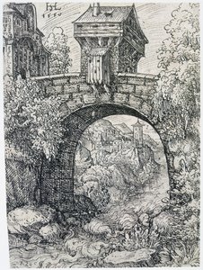 Paisagem com ponte, 1550