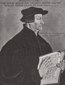 Huldrych Zwingli, líder da Reforma na Suíça (gravura) de Hans (after) Asper