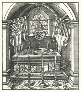 Um sarcófago dos Habsburgos (gravura) de Hans (after) Burgkmair
