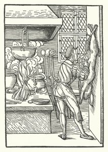 Um cozinheiro que mata uma lebre (gravação) de Hans (after) Burgkmair