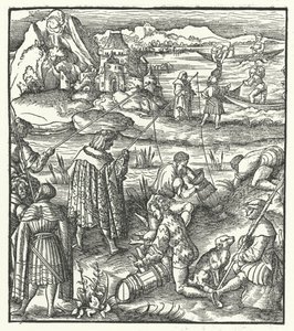 Archduke Maximilian of Austria pesca (gravura) de Hans (after) Burgkmair