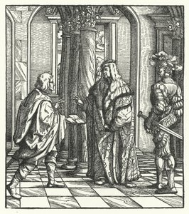 Arquiduque Maximiliano da Áustria recebendo o acordo de Maria da Borgonha para a sua proposta de casamento (gravura)