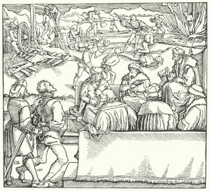 Sessão do tribunal (gravura) de Hans (after) Burgkmair