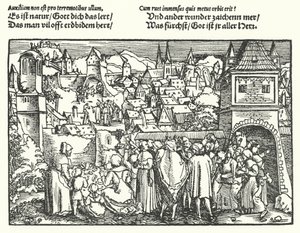 O terramoto (gravura) de Hans (after) Burgkmair