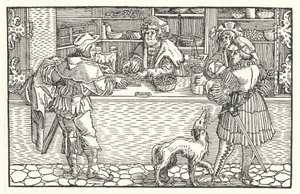 O Trocador de Dinheiro (gravação) de Hans (after) Burgkmair