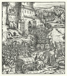 A captura da cidade de Tongeren de Hans (after) Burgkmair