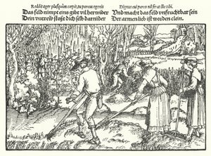 Os ceifeiros (gravura) de Hans (after) Burgkmair
