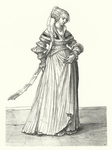 Figurino de uma mulher de Basileia (gravura) de Hans (after) Holbein the Younger