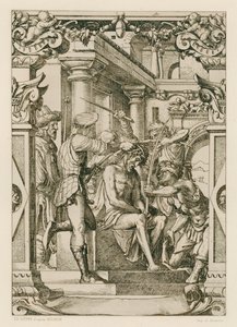 Jesus Cristo, coroado de espinhos (gravura) de Hans (after) Holbein the Younger