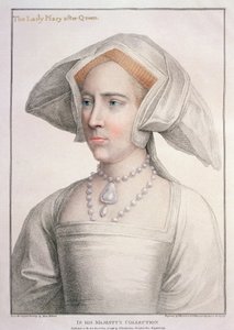 Mary Tudor (1516-58) gravada por Francesco Bartolozzi (1727-1815) (gravura) de Hans (after) Holbein the Younger