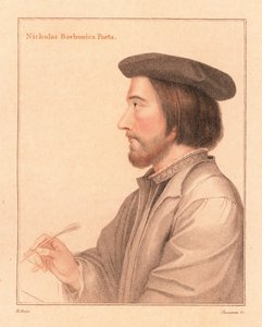 Nicholas Borbonius, poeta latino e tutor.,1812 (gravura) de Hans (after) Holbein the Younger