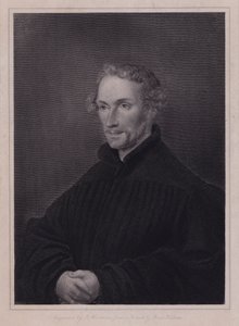 Philipp Melanchthon, reformador protestante alemão e colaborador de Martin Luther (gravura) de Hans (after) Holbein the Younger