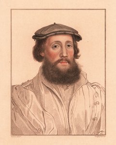Retrato de um homem desconhecido, corte do rei Henrique VIII, c. 1532.,1812 (gravura) de Hans (after) Holbein the Younger