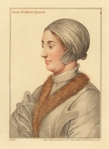 Rainha Ana Bolena, segunda esposa do Rei Henrique VIII de Hans (after) Holbein the Younger