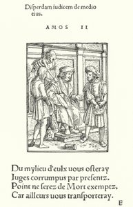 O Juiz Corrupto (gravação) de Hans (after) Holbein the Younger