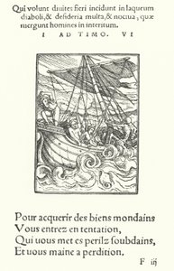 O Marinheiro em Tempestade (gravura) de Hans (after) Holbein the Younger