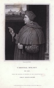 Thomas Wolsey, político inglês, arcebispo e cardeal da Igreja Católica (gravura) de Hans (after) Holbein the Younger