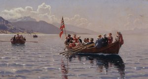 Procissão de Casamento em Sognefjord (óleo sobre tela)