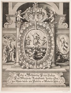 A explicação de Cristo. Cercado pelos escudos de Margrethe Rosenkrantz