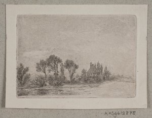 Paisagem com árvores por uma água de Hans Anton Thiele