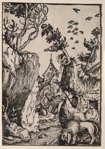 São Jerônimo no deserto. de Hans Baldung