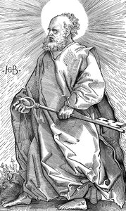 São Pedro segurando seu símbolo de uma chave, c1490-1550