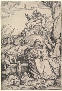 A Virgem e o Menino com Oito Anjos em uma Paisagem, 1511. de Hans Baldung