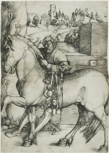 Um noivo que refreia um cavalo de Hans Baldung Grien