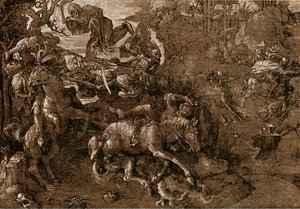 Batalha dos Cavaleiros com a morte de Hans Baldung Grien