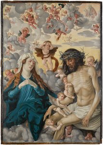 Cristo como Homem das Dores, chorado por Maria e pelos anjos de Hans Baldung Grien