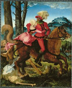 Cavaleiro, Virgem e Morte (pintura sobre madeira) de Hans Baldung Grien