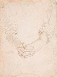 Estudo das mãos cruzadas de uma mulher de Hans Baldung Grien