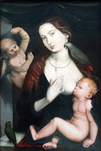 A Madona com os papagaios de Hans Baldung Grien