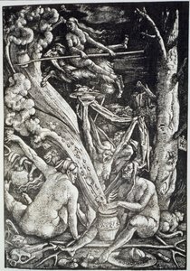 As bruxas no sábado, depois de Hans Baldung Grien, ilustrado em uma história da magia publicada no final do século XIX