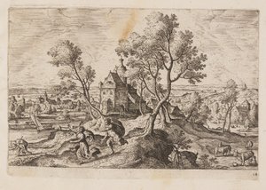 Prato 14, de Paisagens com cenas do Antigo e do Novo Testamento e Metamorfoses de Ovídio de Hans Bol