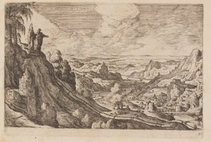 Placa 21, de Paisagens com cenas do Antigo e do Novo Testamento e Metamorfoses de Ovídio de Hans Bol