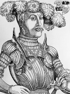 Retrato de Filipe I, Landgrave de Hesse, conhecido como o Magnânimo (1504-1567), gravado por Hans Brosamer (1495-1554)