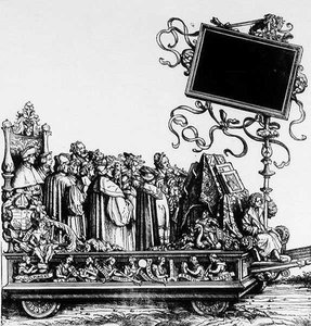 Uma cena da procissão triunfal de Maximilans, c.1516-18 de Hans Burgkmair