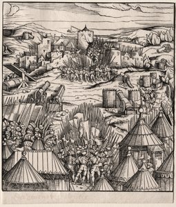 O assalto de Nantes, 1512-1515. de Hans Burgkmair