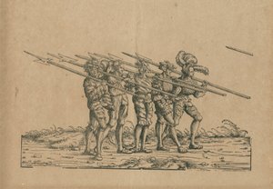Esgrimista com alabardas de Hans Burgkmair der Ältere