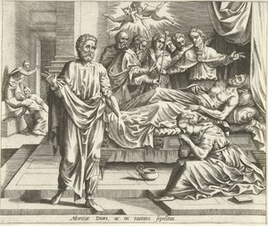 A morte do homem rico
A história de Lázaro e do homem rico (título da série) de Hans Collaert (I) (possibly)