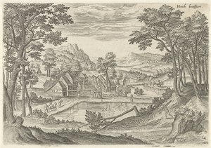 Vista de Bosvoorde Hooch bootffort (título no objeto) Pontos turísticos da área de Bruxelas (título da série)