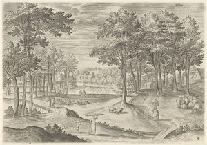 Vista de Ixelles
Ixelles (título sobre o objecto)
Vistas de Bruxelas (título da série) de Hans Collaert (I)