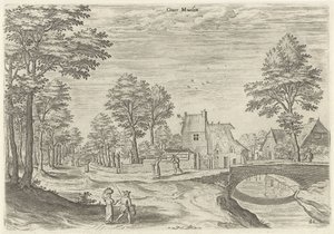 Vista da estrada para o portão da cidade de Bruxelas Overmolen
Sobre Muelen (título sobre o objecto)
Vistas de Bruxelas (título da série) de Hans Collaert (I)