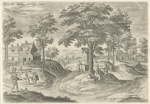 Vista da casa do leproso em Scheut
De laserije onderwegen schuet (título sobre o objecto)
Vistas dos arredores de Bruxelas (título da série) de Hans Collaert (I)