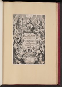 Página de rosto para Pedro de Ribadineira e Heribert Rosweyde, Generale Legende der Heylighen de Hans Collaert the Younger after Sir Peter Paul Rubens